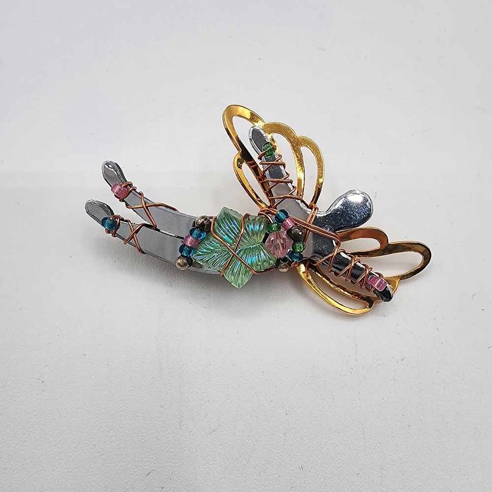 LIZTECH Fairy Angel Pixie Sprite Designer Signed LIZTECH Pin Brooch 2.5"
